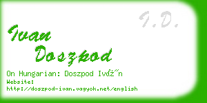 ivan doszpod business card